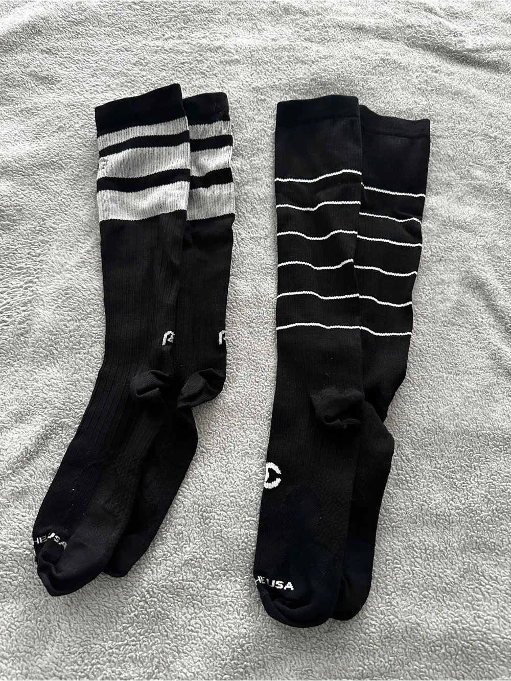 Unisex Compression Socks with White Stripes